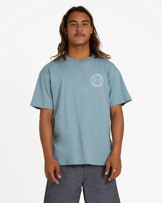 Image of T-Shirts. Product name - Billabong Mens Hollow T-Shirt Washed Blue in Washed Blue colour by brand - Billabong