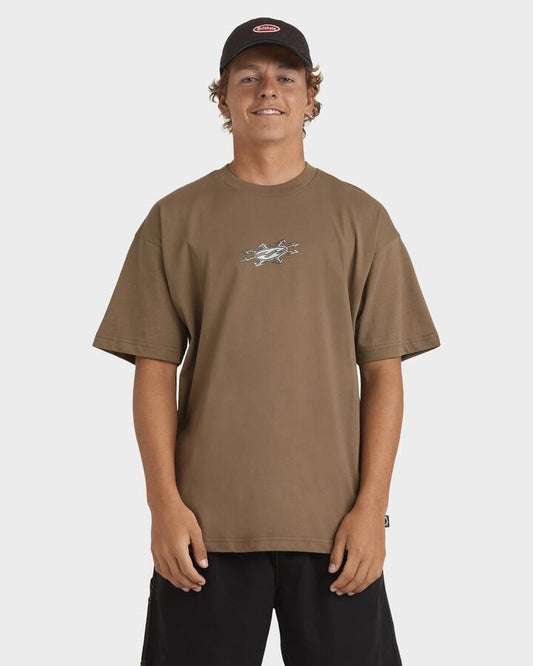 Image of T-Shirts. Product name - Billabong Mens Immortal Spike T-Shirt Gravel - in Gravel colour by brand - Billabong
