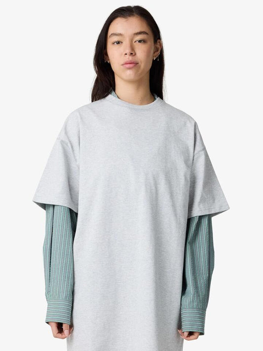 Image of a model wearing Dress. Productname: MSE Tee Dress in Grey Marle colour by brand - MSE