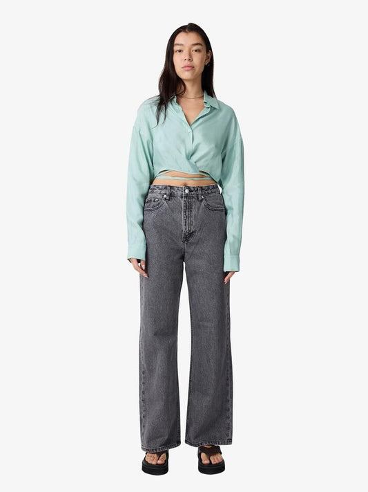 Image of Accessories. Productname: MSE Tie Front Shirt in Glacial Aqua colour by brand - MSE