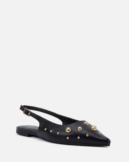 Image of Flats. Productname: CASIMER: BLACK - Women's Casual Flat Closed in Black colour by brand - Novo