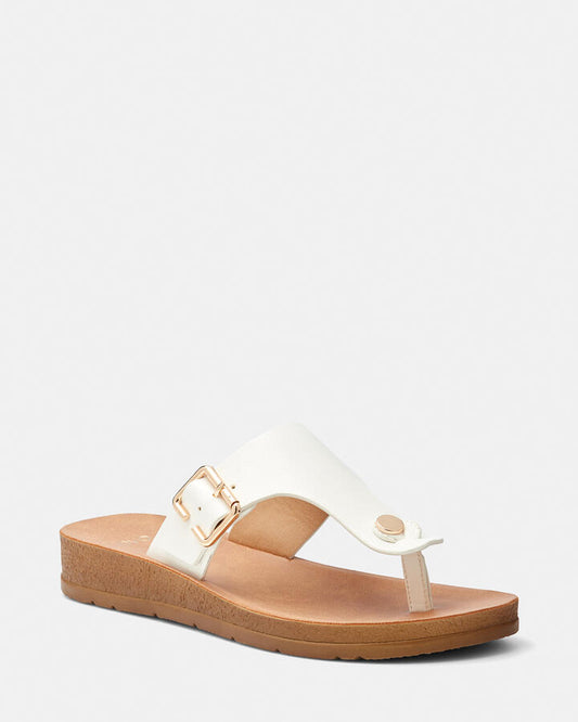 Image of Sandals. Productname: SABRINNA: WHITE - Women's Thongs in Multi colour by brand - Novo
