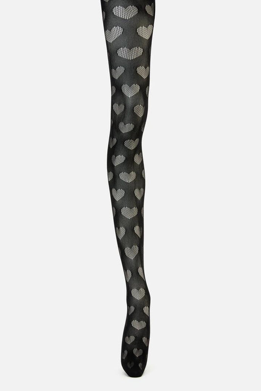 Image of Lingerie. Productname: Heart Mesh Tights in Black colour by brand - Dangerfield