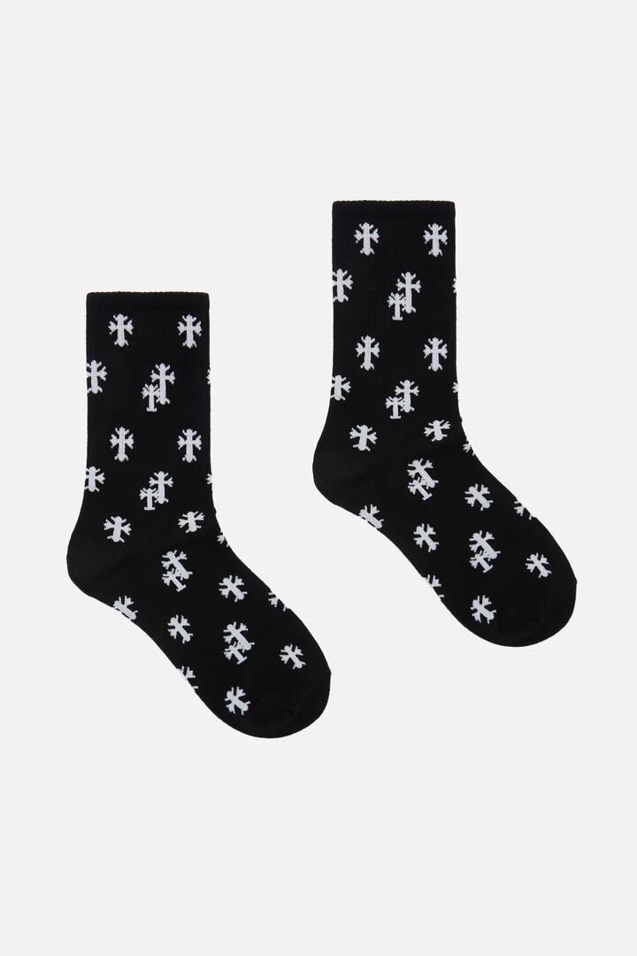 Image of Socks. Productname: Black Crosses Socks in Black colour by brand - Black Friday