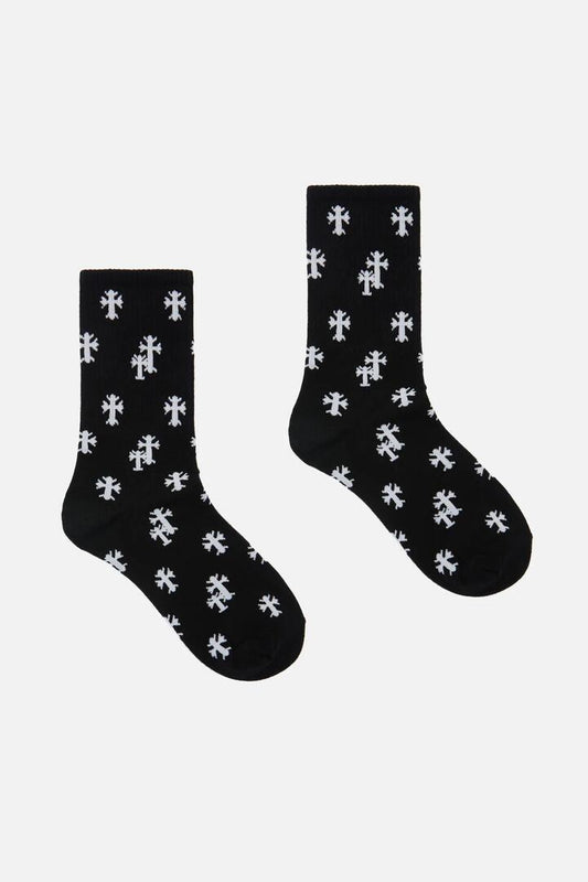 Image of Socks. Productname: Black Crosses Socks in Black colour by brand - Black Friday