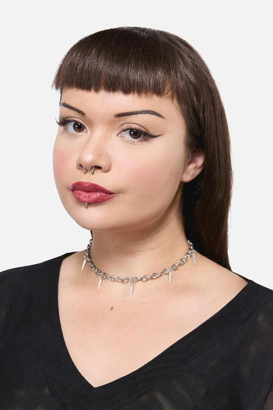 Image of Necklaces. Productname: Chain Spike Necklace in Silver colour by brand - Black Friday