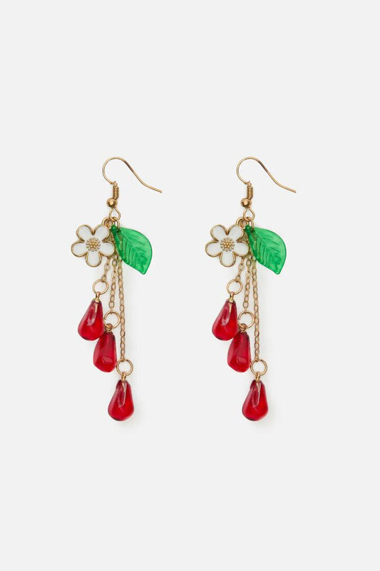 Image of Earrings. Productname: Pomegranate Seed & Daisy Earrings in Red colour by brand - Princess Highway