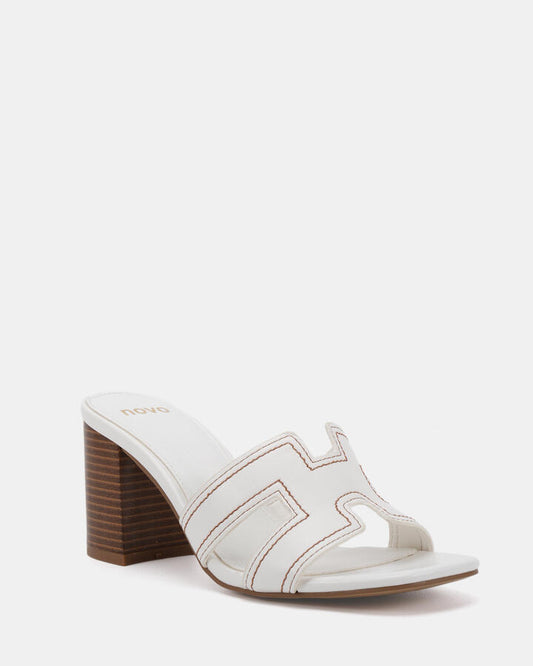 Image of Heels. Productname: Francine: White - Women's Strappy - High Heel in Multi colour by brand - Novo