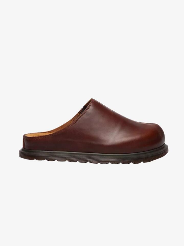 Image of Sandals. Productname: Dr Martens Unisex San Mule in Butterscotch Orleans colour by brand - Dr Martens