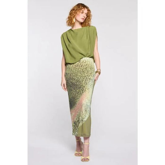Image of a model wearing Skirts. Productname: Francesca Skirt in PRINT colour by brand - sass and bide