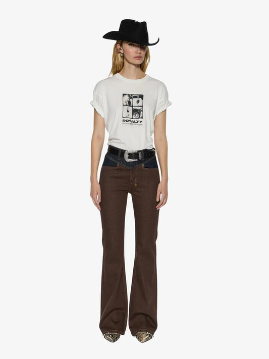 Image of a model wearing Tops. Productname: Ksubi Royalty Everyday Ss Tee Vintage Tee in WHITE colour by brand - Ksubi