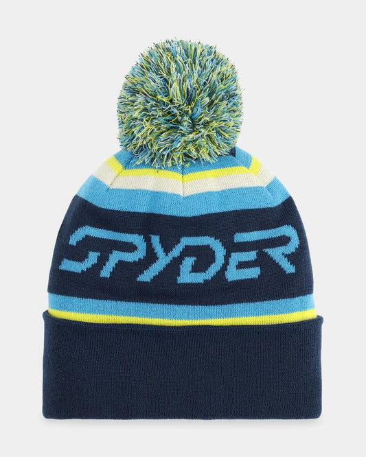 Image of Hats. Productname: Spyder - Mens Icebox Pom Beanie - True Navy - in True Navy colour by brand - Spyder