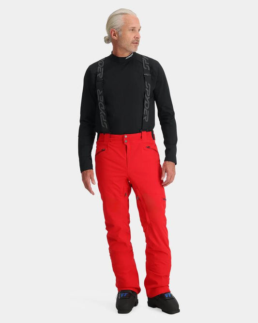 Image of a model wearing Pants. Productname: Spyder - Mens Bormio Snow Pants - Spyder Red - in Spyder Red colour by brand - Spyder