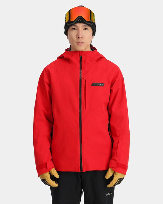 Image of a model wearing Outerwear. Productname: Spyder - Mens Taos Shell Snow Jacket - Spyder Red - in Spyder Red colour by brand - Spyder