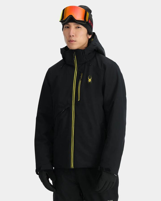 Image of a model wearing Outerwear. Productname: Spyder - Mens Tripoint Snow Jacket - Black - in Black colour by brand - Spyder