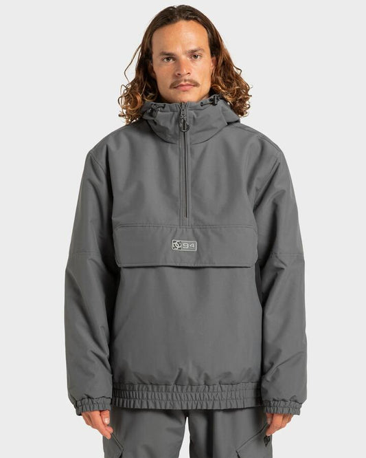 Image of a model wearing Outerwear. Productname: DC Shoes - Mens Nexus Reversible Anorak Insulated Jacket - Magnet - in Magnet colour by brand - DC Shoes