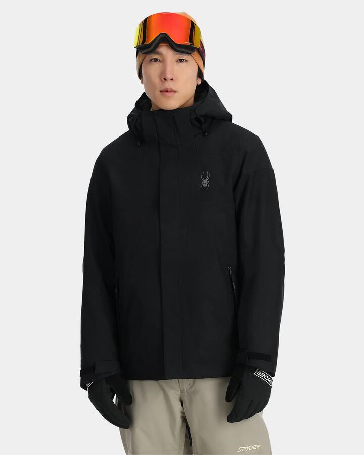 Image of a model wearing Outerwear. Productname: Spyder - Mens Primer Snow Jacket - Black - in Black colour by brand - Spyder