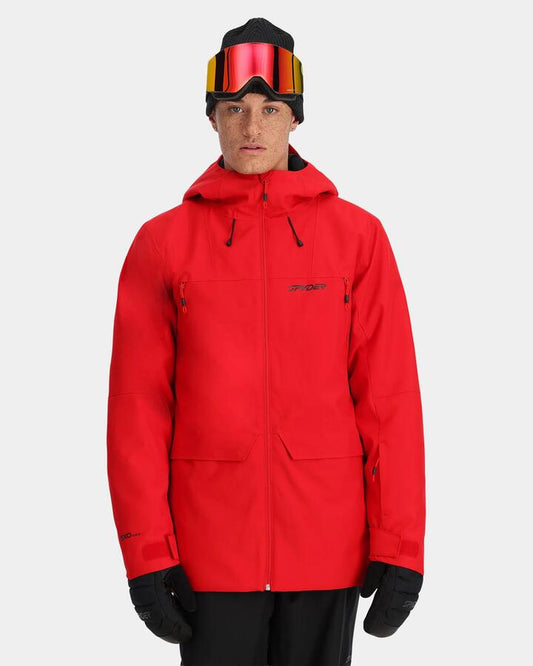 Image of a model wearing Outerwear. Productname: Spyder - Mens Field Snow Jacket - Spyder Red - in Spyder Red colour by brand - Spyder