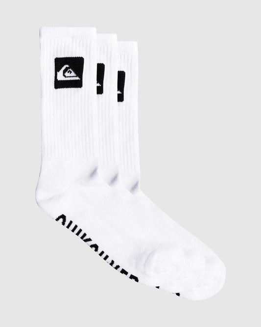 Image of Socks. Productname: Quiksilver - Mens 5 Pack Crew Socks - White - in White colour by brand - Quiksilver
