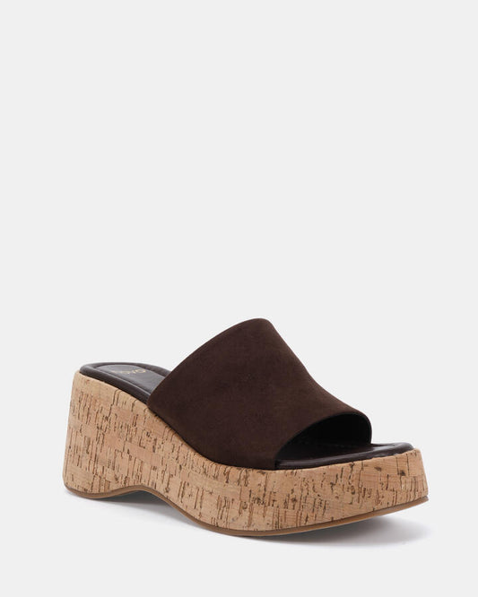 Image of Boots. Productname: BIRTHDAY: ESPRESSO SUEDE - Women's Wedge in Espresso Suede colour by brand - Novo
