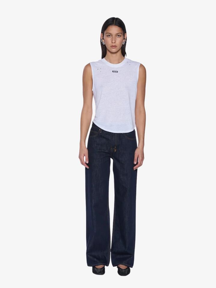 Image of a model wearing Denim. Productname: Ksubi Empire Jeans Original in Denim colour by brand - Ksubi