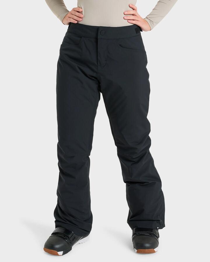 Image of a model wearing Pants. Product name - Roxy Womens Backyard Snow Pants True Black in True Black colour by brand - Roxy