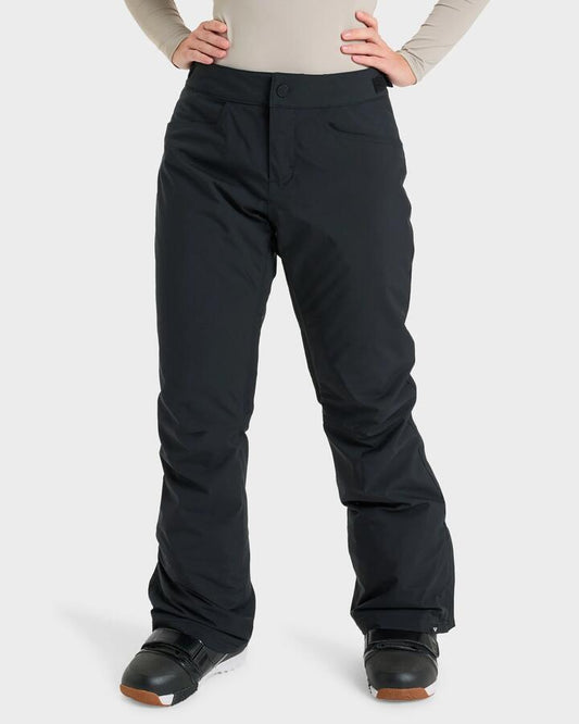 Image of a model wearing Pants. Productname: Roxy Womens Backyard Snow Pants True Black - in True Black colour by brand - Roxy