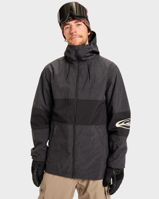 Image of Coats & Jackets. Product name - Quiksilver Mens High In The Hood Snow Jacket True Black in True Black colour by brand - Quiksilver