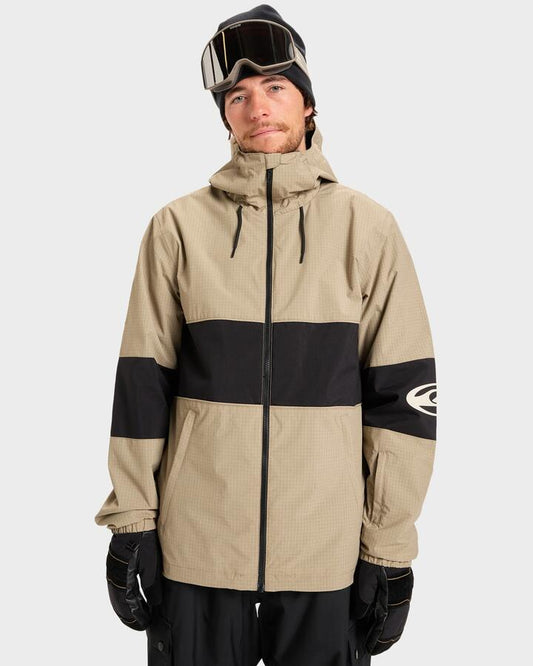 Image of Coats & Jackets. Productname: Quiksilver Mens High In The Hood Snow Jacket Fallen Rock - in Fallen Rock colour by brand - Quiksilver