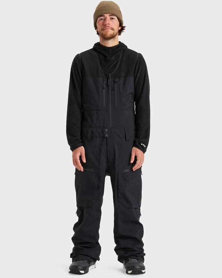 Image of a model wearing Pants. Productname: Quiksilver Mens Highline Pro 3L Gore-Tex Bib Snow Pants True Black - in True Black colour by brand - Quiksilver