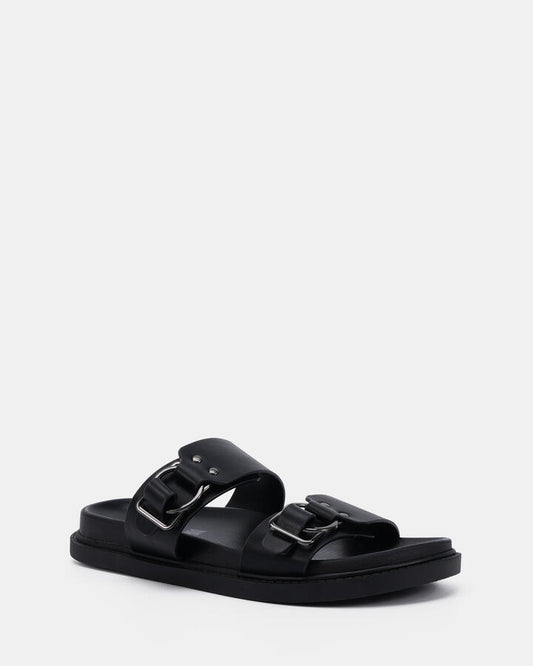 Image of Sandals. Product name - Cherina Rivers Black Sandals in Black colour by brand - Novo