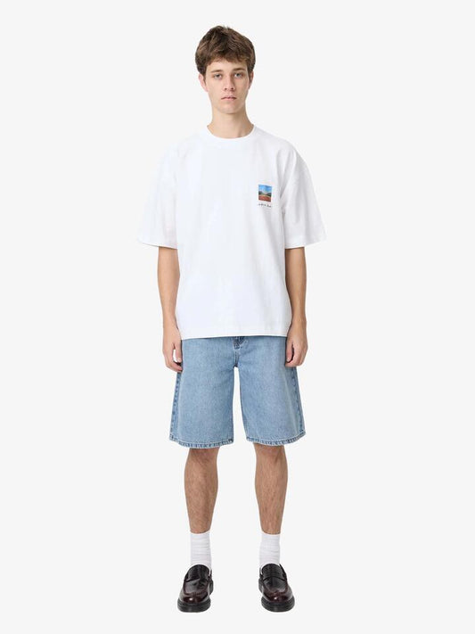 Image of a model wearing Tops. Productname: Article One Happy Field Tee in White colour by brand - Article One