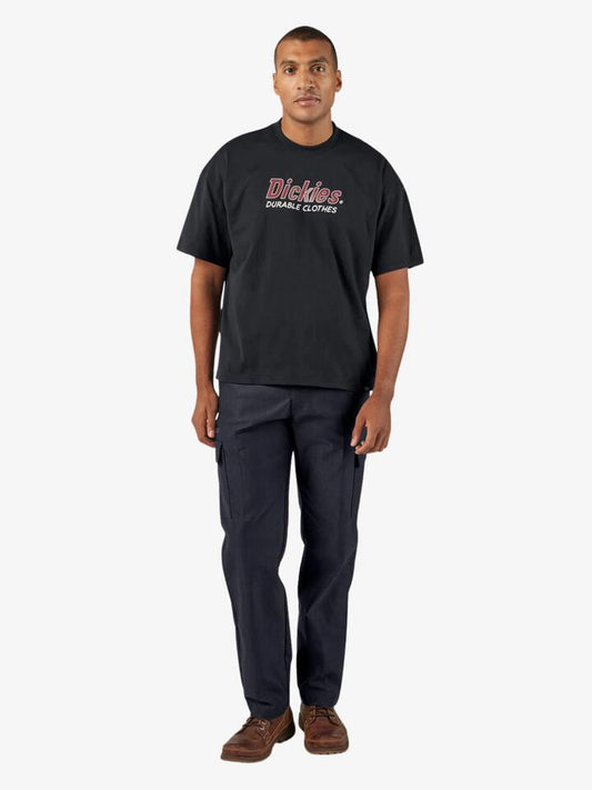 Image of a model wearing Tops. Productname: Dickies Graphic Tee Ss Mens Tee Ss in Night Sky colour by brand - Dickies