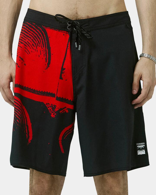 Image of Swimwear. Productname: Former Mens System Crux 20" Boardshorts Black - in Black colour by brand - Former