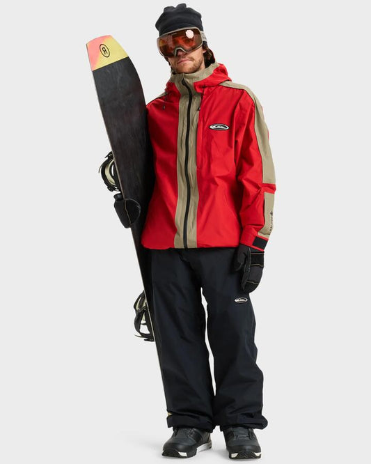 Image of a model wearing Outerwear. Productname: Quiksilver Mens High Altitude Gore-Tex Snow Jacket Samba - in Samba colour by brand - Quiksilver