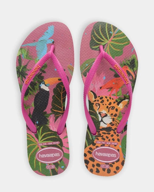 Image of Sandals. Productname: havaianas Womens Slim Summer Bliss Rose Thongs Rose Gum - in Rose Gum colour by brand - Havaianas