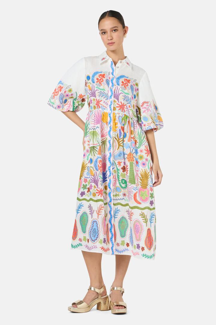 Image of Dresses. Product name - Rainforest Diaries Long Dress in Print colour by brand - Gorman