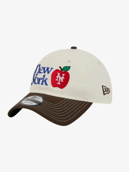 Image of Hats. Productname: New Era NY Mets Apple Contrast 9TWENTY Cap ONE SIZE Chromewhit in Chromewhit colour by brand - New Era