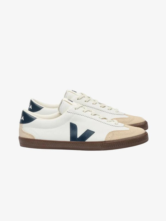 Image of Footwear. Productname: Veja Unisex Volley Leather Shoes in White Nautico Bark colour by brand - Veja