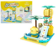 Image of Action Figures. Product name - Hello Kitty YuMe Blocks Summer Wunderland Series Pompompurin Water Slide in colour by brand - Toymate
