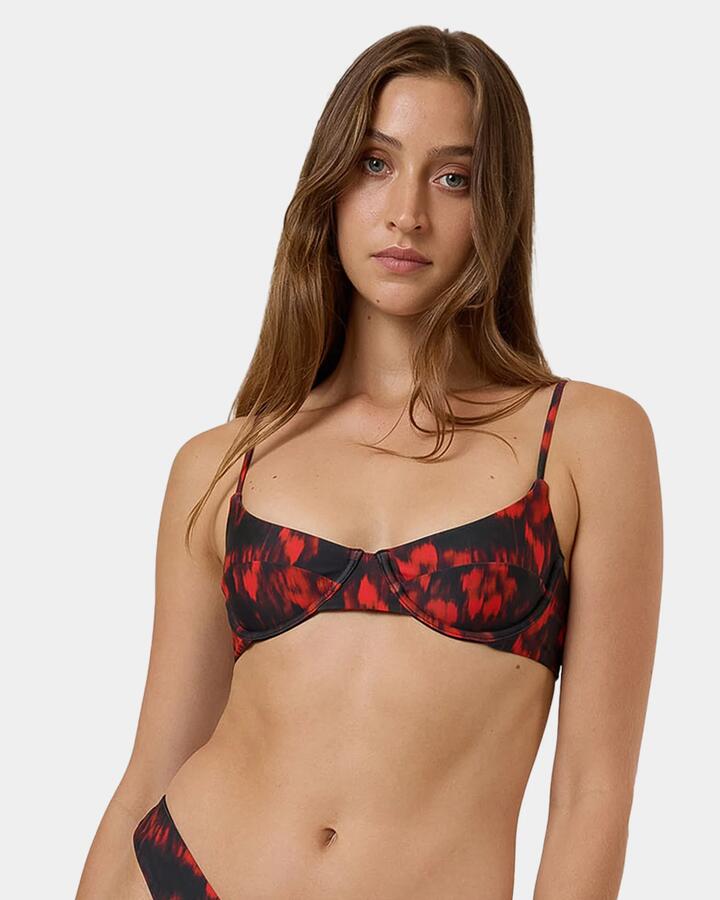 Image of Swimwear. Product name - Thrills Womens Lucky For You Underwire Bikini Top Red in Red colour by brand - Thrills