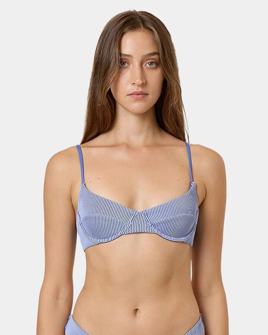 Image of Swimwear. Productname: Thrills Womens Alba Rib Underwire Bikini Top Blue - in Blue colour by brand - Thrills
