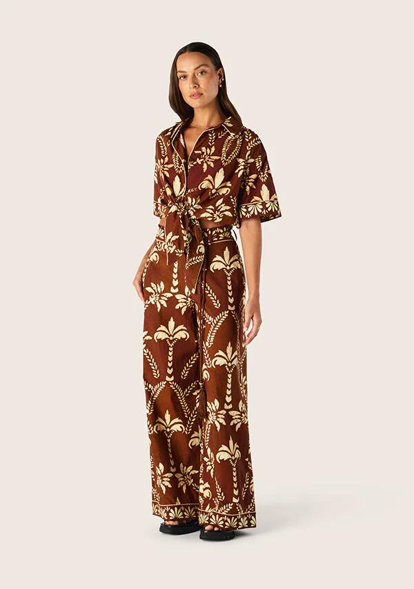 Image of Accessories. Productname: Deia Print Tie Front Shirt in Deia Print colour by brand - MOS The Label