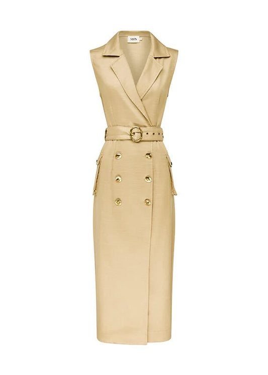 Image of Dresses. Productname: Rita Wrap Dress Beige | MOS The Label in Classic Beige colour by brand - MOS The Label
