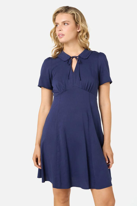 Image of Dresses. Productname: Josie Sweet Collar Tea Dress in Navy colour by brand - Princess Highway