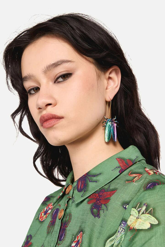 Image of Earrings. Productname: Cicada Earrings in Gold colour by brand - Dangerfield