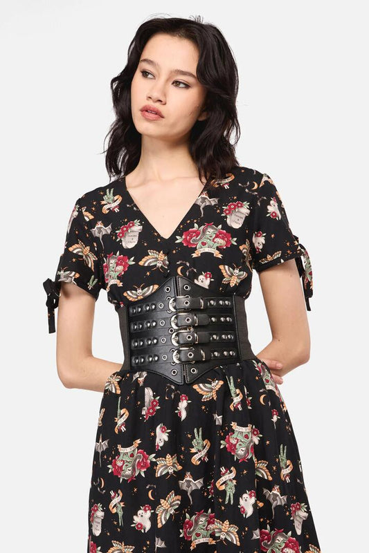 Image of Accessories. Productname: Stud & Buckle Waist Belt in Black colour by brand - Dangerfield
