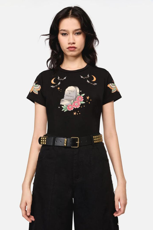 Image of Accessories. Productname: Brass Pyramid Stud Belt in Black colour by brand - Dangerfield
