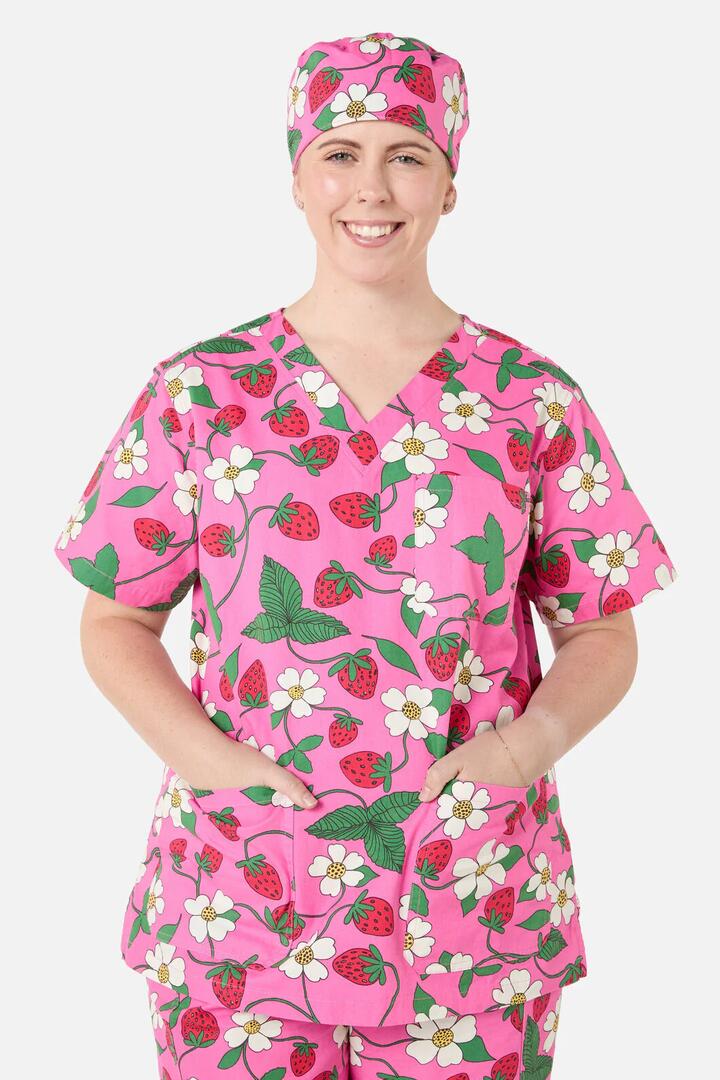 Image of Hats. Productname: Berry Cute Scrub Hat in Pink colour by brand - Scrubs With Love