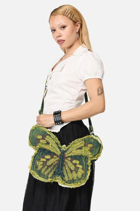 Image of Bags. Productname: Torn Butterfly Bag in Green colour by brand - Black Friday